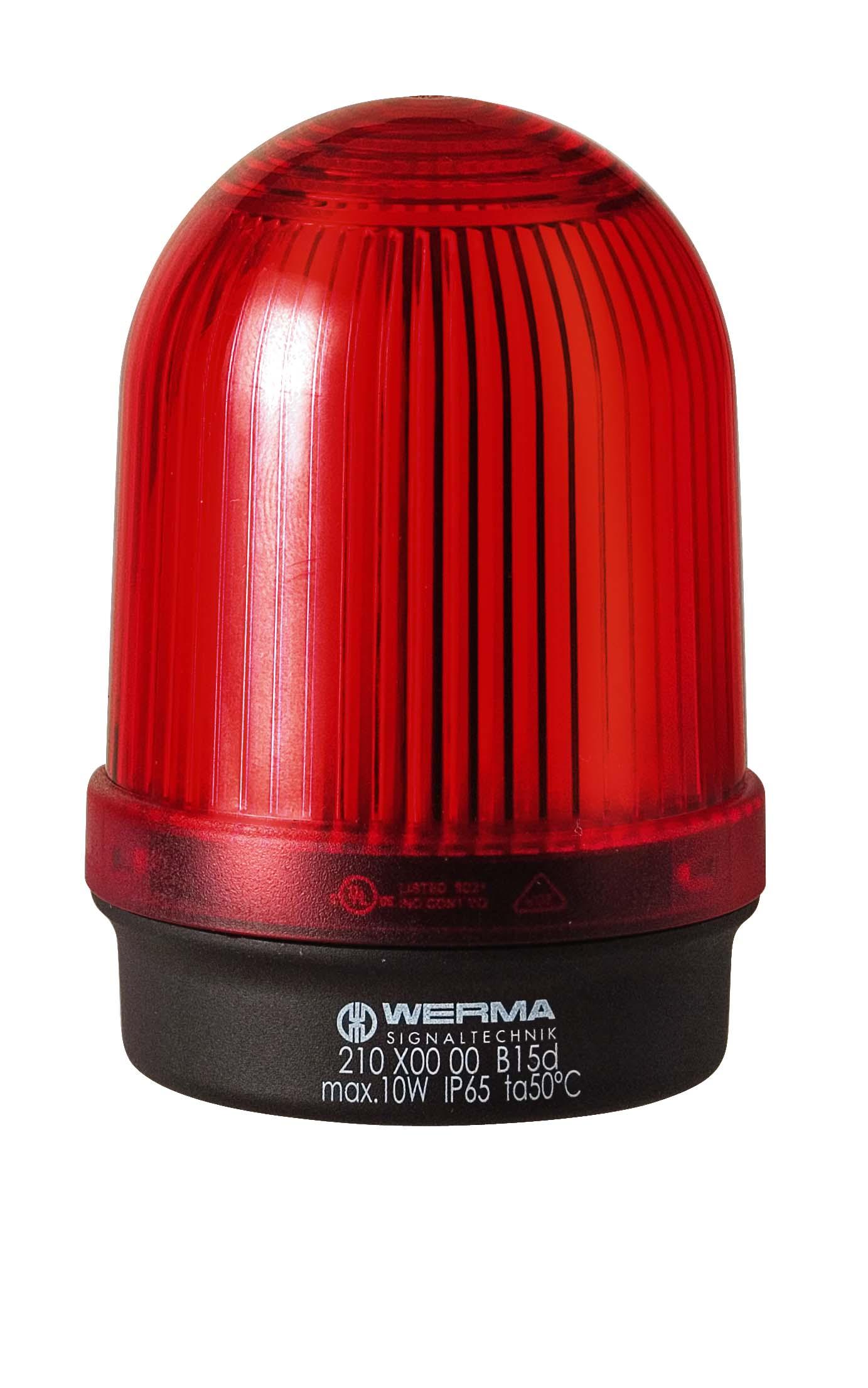 Produktfoto 1 von Werma 210, Blinken, Dauer Signalleuchte Rot, 12 → 230 V, Ø 57mm x 81mm