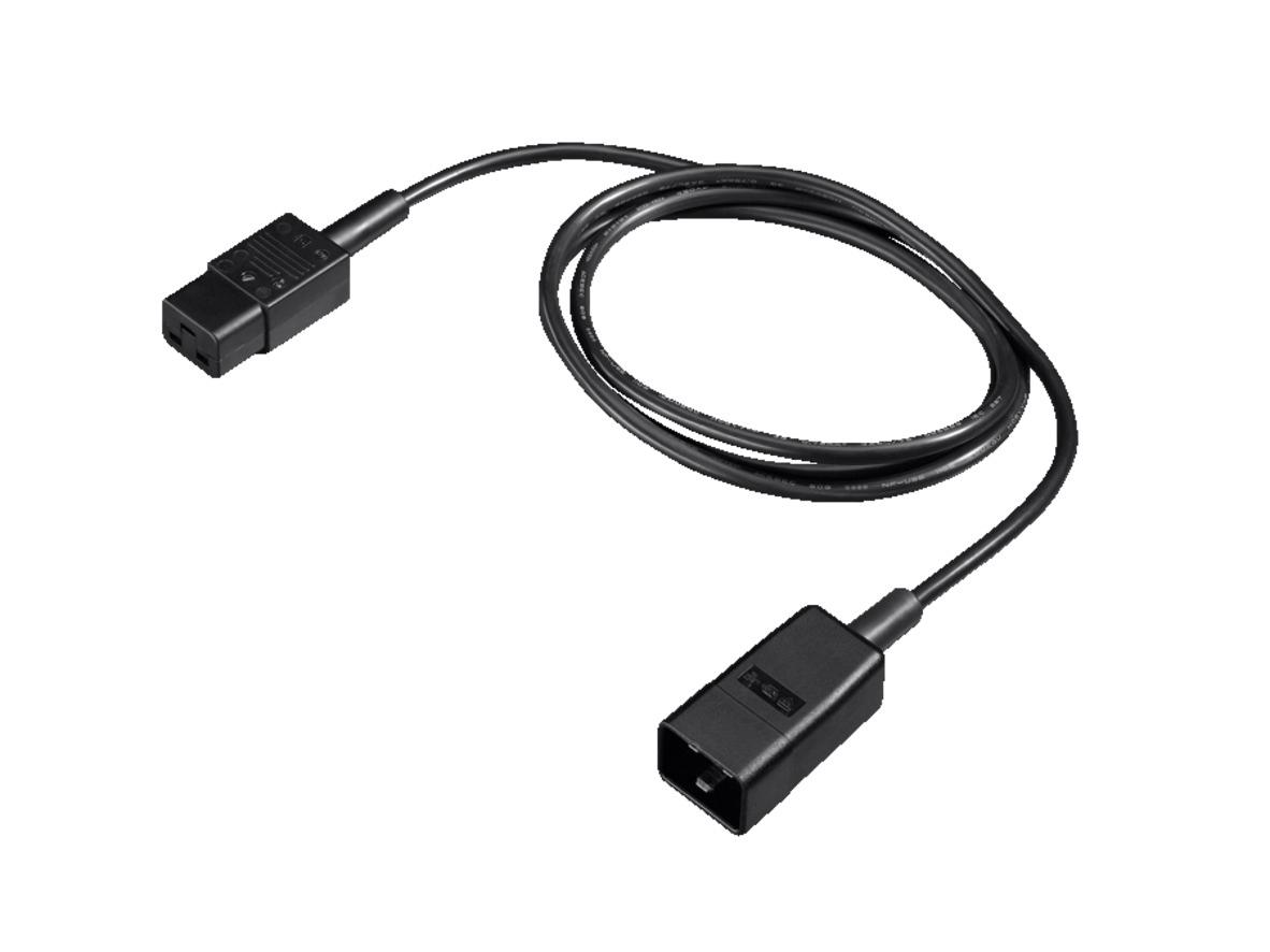 Produktfoto 1 von Rittal Netzkabel, A IEC C19, B IEC C20, 16 A, 1.8m Schwarz, 230 V