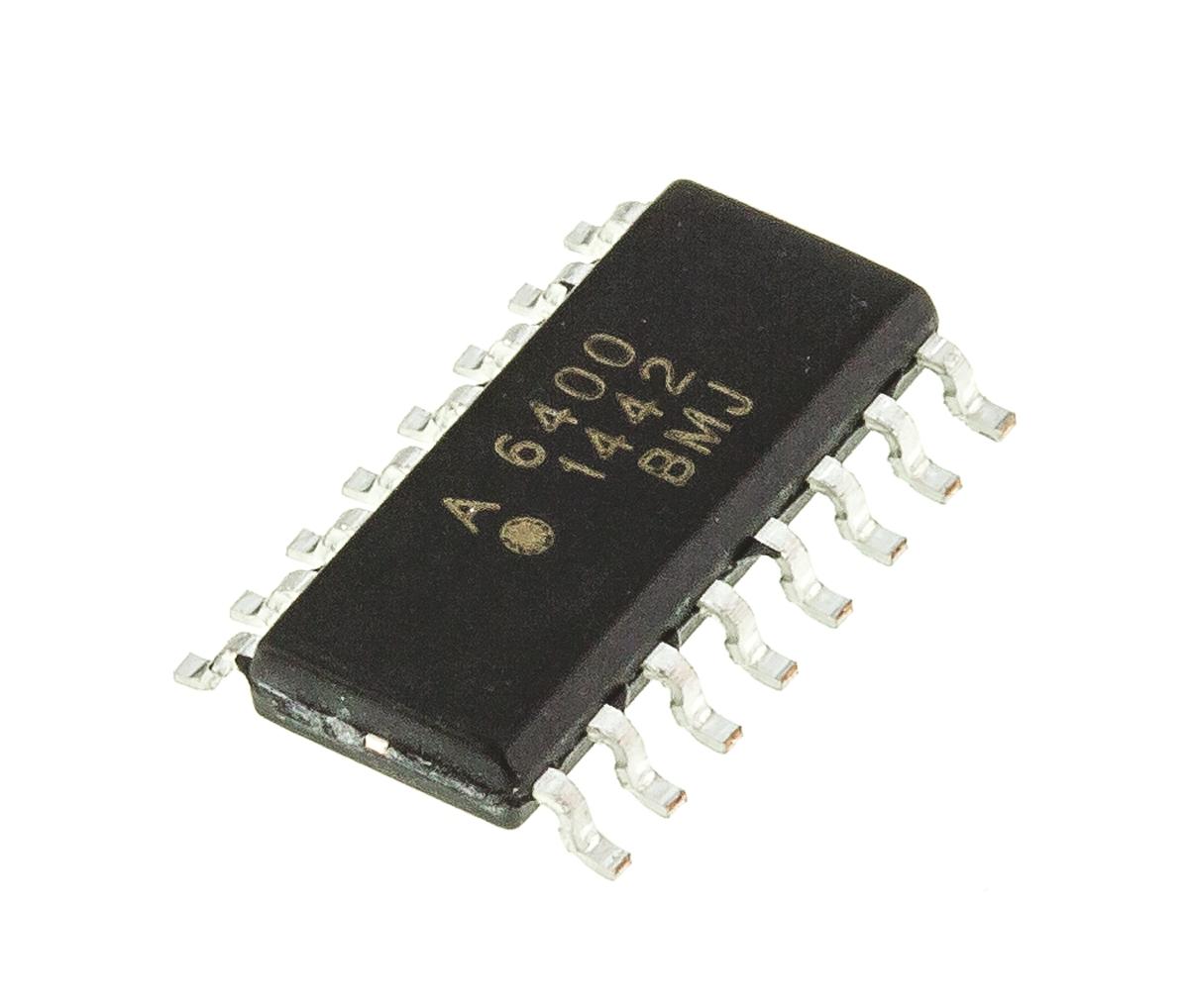 Produktfoto 1 von Broadcom SMD Quad Optokoppler DC-In / Logikgatter-Out, 16-Pin SOIC, Isolation 2500 V ac