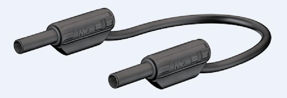 Produktfoto 1 von Staubli Messleitung 2 mm Stecker / Stecker, Schwarz PVC-isoliert 300mm, 600V / 10A CAT II 600V