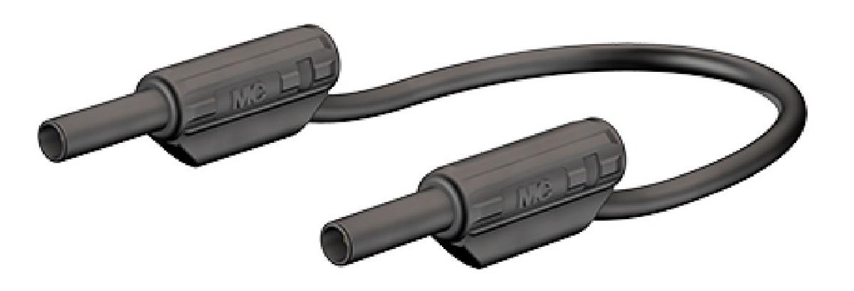 Produktfoto 1 von Staubli Messleitung 2 mm Stecker / Stecker, Schwarz PVC-isoliert 1m, 600V / 10A CAT II 600V