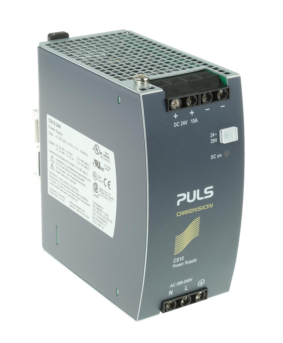 Produktfoto 1 von PULS DIMENSION C-Line DIN-Schienen Netzteil 240W, 200 → 240V ac, 24V dc / 10A