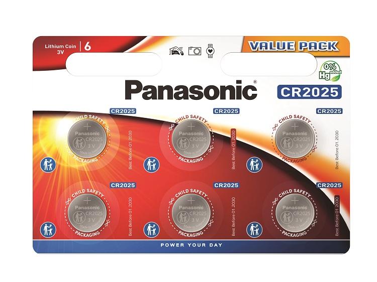 Produktfoto 1 von Panasonic CR2025, LiMnO2 Knopfzelle Ø 20mm, 3V