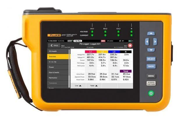 Produktfoto 1 von Fluke 1773, 3-Phasen Netzqualitätsanalysator 1500mW, 1000V dc / 6000A