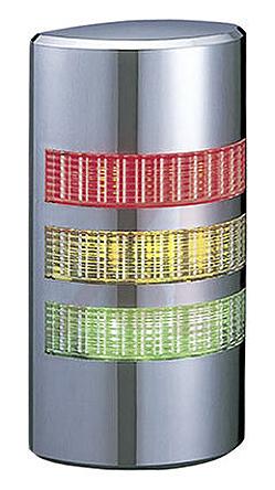 Produktfoto 1 von Patlite WE LED Signalturm 3-stufig Linse Klar LED Rot/Gelb/Grün Dauer 176mm Multifunktion