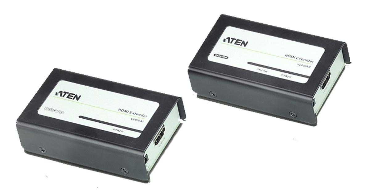 Produktfoto 1 von Aten Extender-Paar HDMI-Extender HDMI CATx, 1920 x 1200 Max., 1 Videoanschlüsse, 40m Erweiterungsdistanz, 90 x 55 x