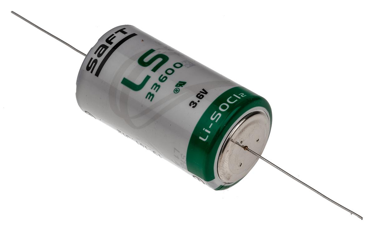 Saft Lithium Thionylchlorid D Batterie, 17Ah mit Drahtanschlussanschluss, 3.6V