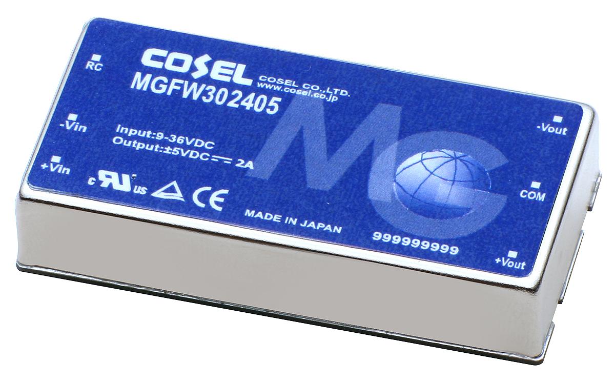 Produktfoto 1 von Cosel MGFW DC/DC-Wandler 30W 48 V dc IN, ±15 V dc, ±30V dc OUT / 1A 1.5 kV dc, 500V dc isoliert