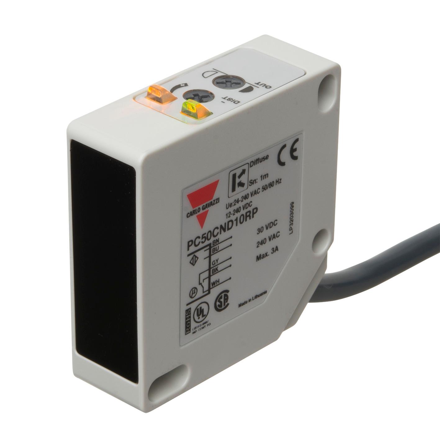 Produktfoto 1 von Carlo Gavazzi Rechteckig Optischer Sensor, Diffuse Reflektor, Bereich 10 → 1000 mm, PNP/NPN Ausgang,