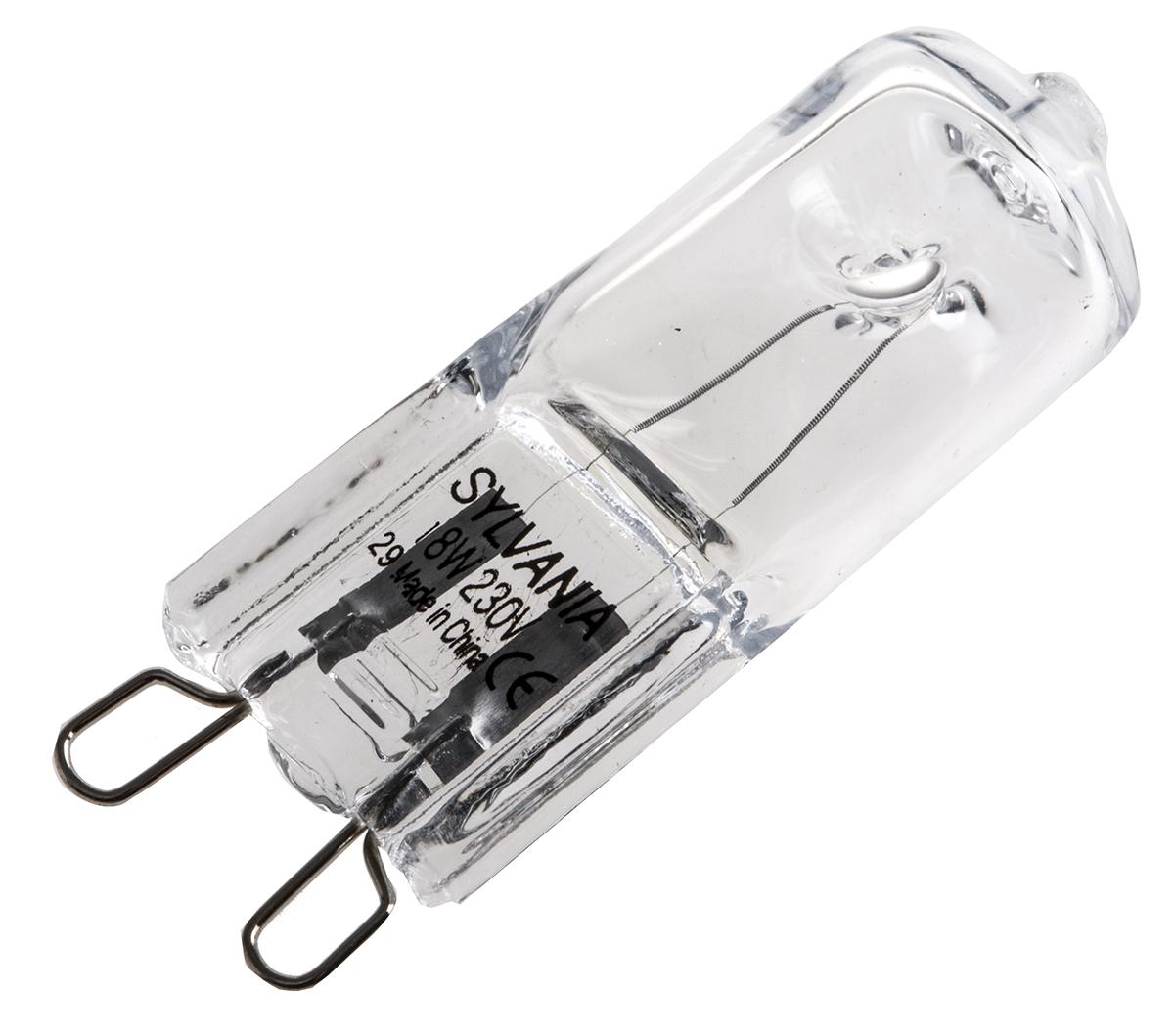 Produktfoto 1 von Sylvania Halogen Stiftsockellampe 230 V / 18 W, 205 lm, 2000h, G9 Sockel, Ø 14mm