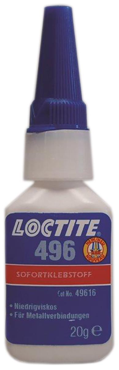 Produktfoto 1 von Loctite 496 Sekundenkleber Cyanacrylat Flüssig transparent, Flasche 20 g