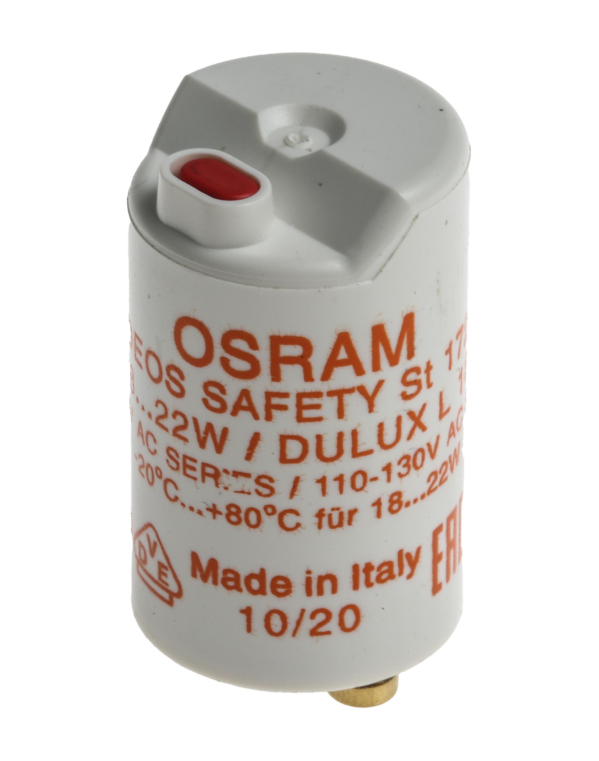 Produktfoto 1 von Osram ST 172 SAFETY DEOS Leuchtstofflampen Starter 2-polig, 18 bis 22 W / 220 bis 240 V x 40,3 mm