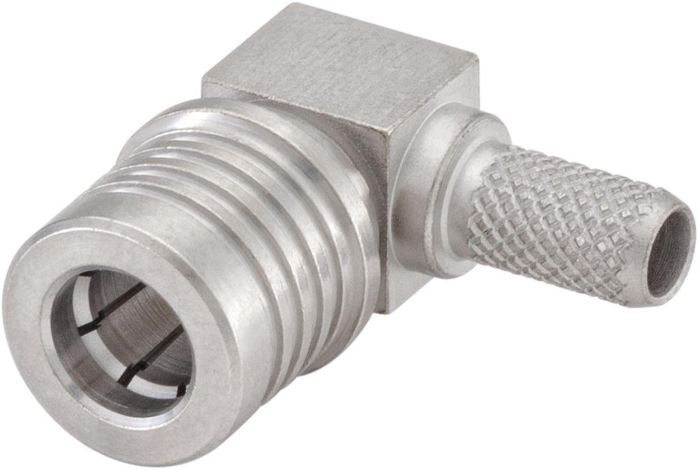 Rosenberger QMA Stecker Koaxialsteckverbinder, Kabelmontage, Löt-Anschluss, 50Ω, gewinkelt