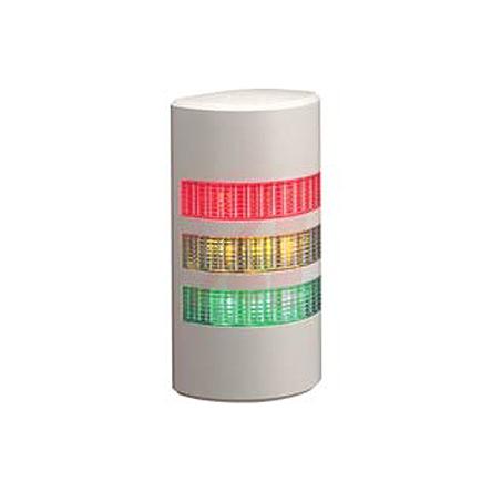 Produktfoto 1 von Patlite WEP LED Signalturm 3-stufig Linse Klar LED Rot/Gelb/Grün + Summer Blitz, Dauer 176mm Multifunktion