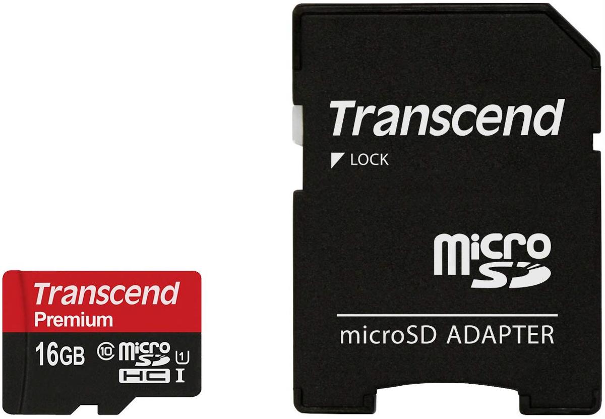 Produktfoto 1 von Transcend Premium Micro SDHC Micro SD Karte 16 GB Class 10, UHS-1 U1