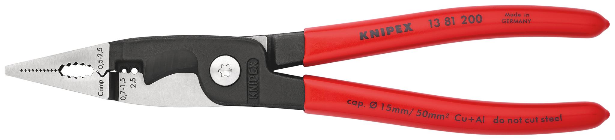 Produktfoto 1 von Knipex 13 81 200 Zange , gebogen Schneidkraft → 15 mm 200 mm