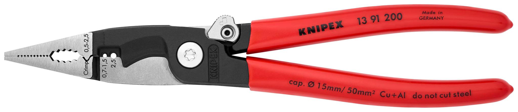 Produktfoto 1 von Knipex 13 91 200 Zange , gebogen Schneidkraft → 15 mm 200 mm