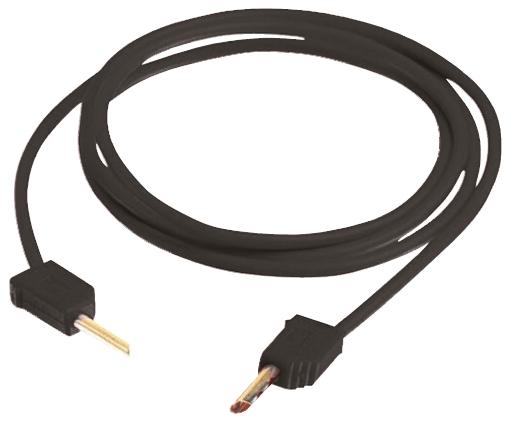 Produktfoto 1 von Staubli Messleitung 2 mm Stecker / Stecker, Schwarz PVC-isoliert 600mm, 30 V ac, 60V dc / 10A