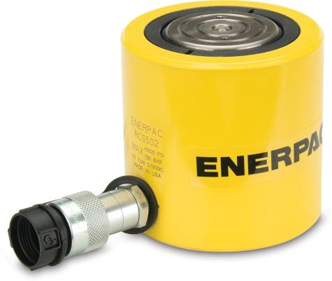 Produktfoto 1 von Enerpac RCS Hydraulikzylinder mit geringer Höhe, Einfachbetätigung, Hub 60mm, Hubleistung 50t, eingef.L. 122mm