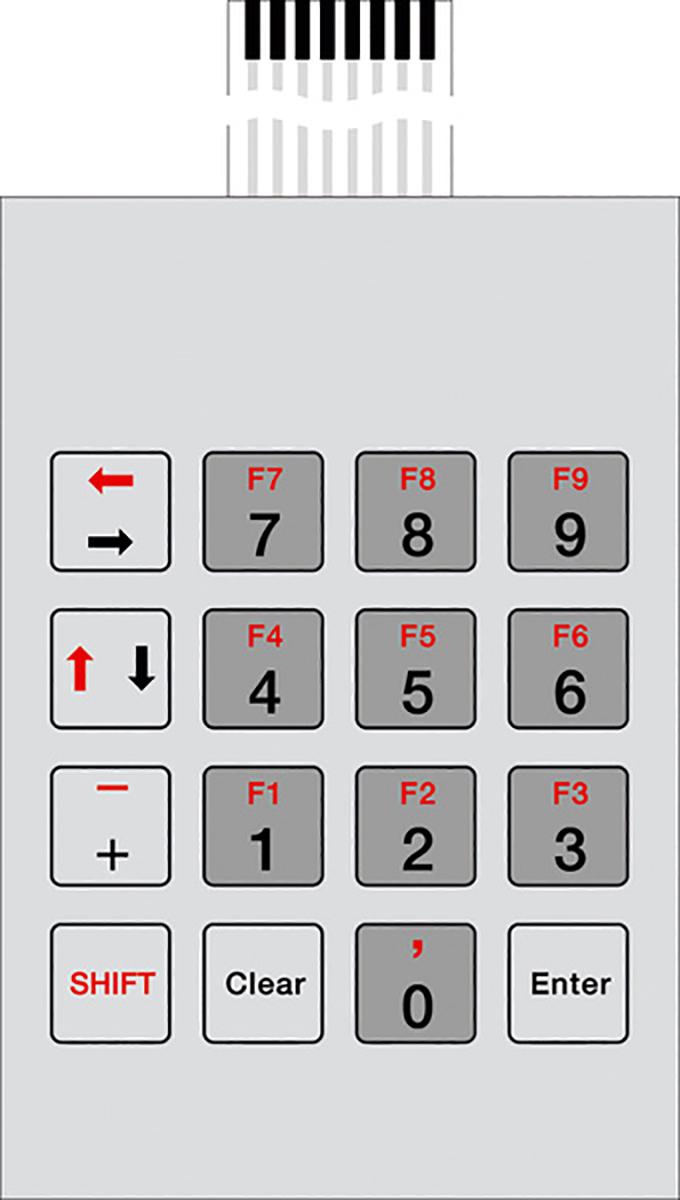 Bopla Membrantastenfeld (Hexadezimal) 16-Tasten Matrix IP 65 Leitfähiges Silber Grau