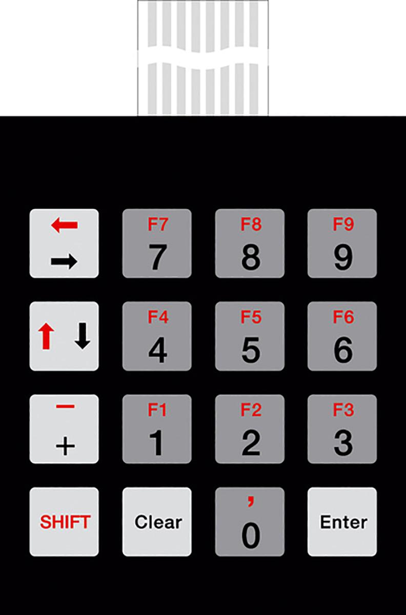 Bopla Membrantastenfeld (Hexadezimal) 16-Tasten Matrix IP 65 Kupfer Schwarz