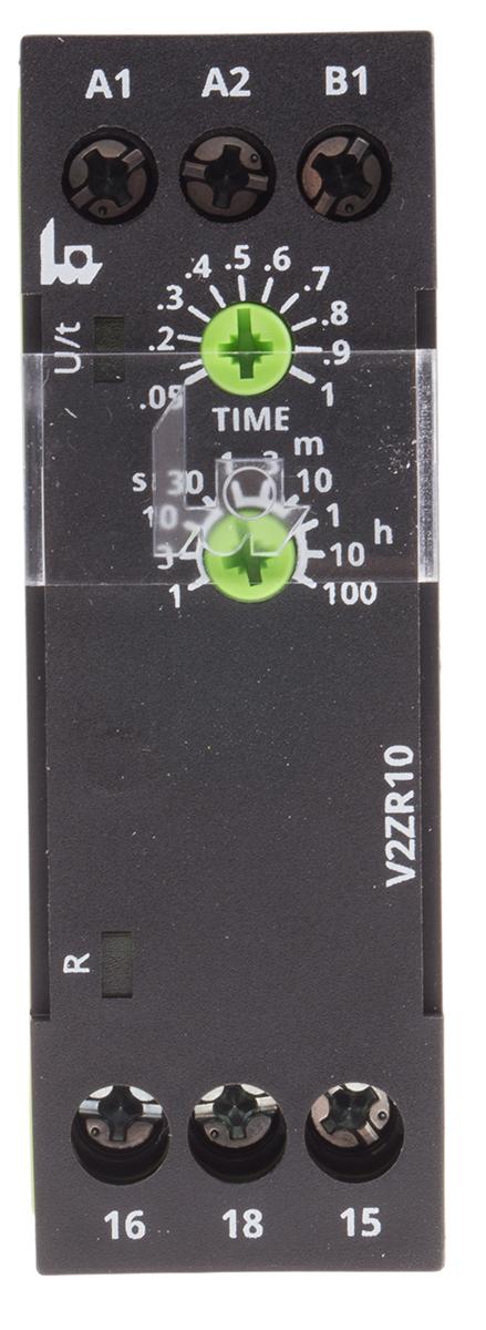 Produktfoto 1 von Tele V2ZR10 Zeitrelais, DIN-Schienen, 0,05s, 24 → 240V ac/dc, 1 Kont. Einfach, 1-poliger Wechsler