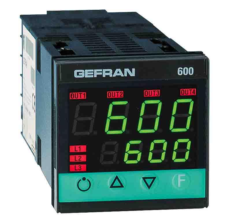 Produktfoto 1 von Gefran 600 PID Temperaturregler, 3 x Logik, Relais Ausgang, 100 → 240 V ac, 48 x 48mm