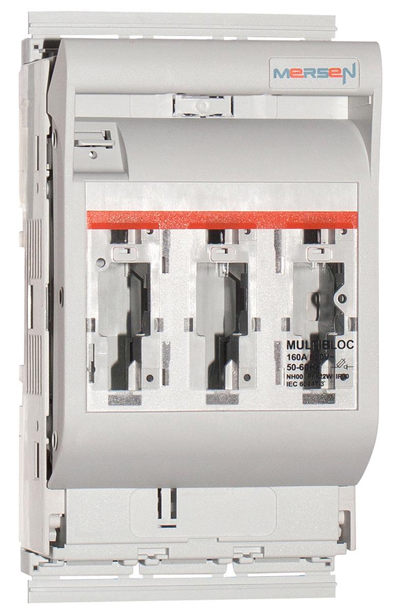 Mersen Sicherungshalter für Hutschienenmontage für 00 Sicherungen 160A 690V ac, Serie 00.ST9 3P-polig