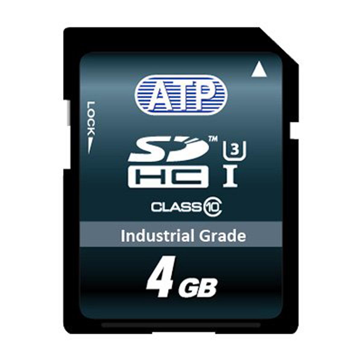 ATP Industrial Grade SDHC SD-Karte 4 GB Class 10, UHS-1 U1 Industrieausführung, SLC