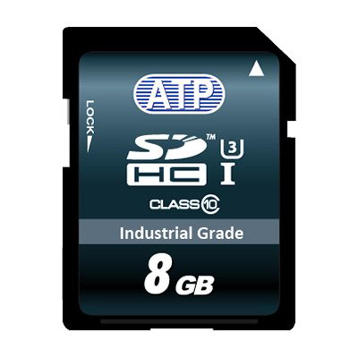 Produktfoto 1 von ATP Industrial Grade SDHC SD-Karte 8 GB Class 10, UHS-1 U1 Industrieausführung, SLC