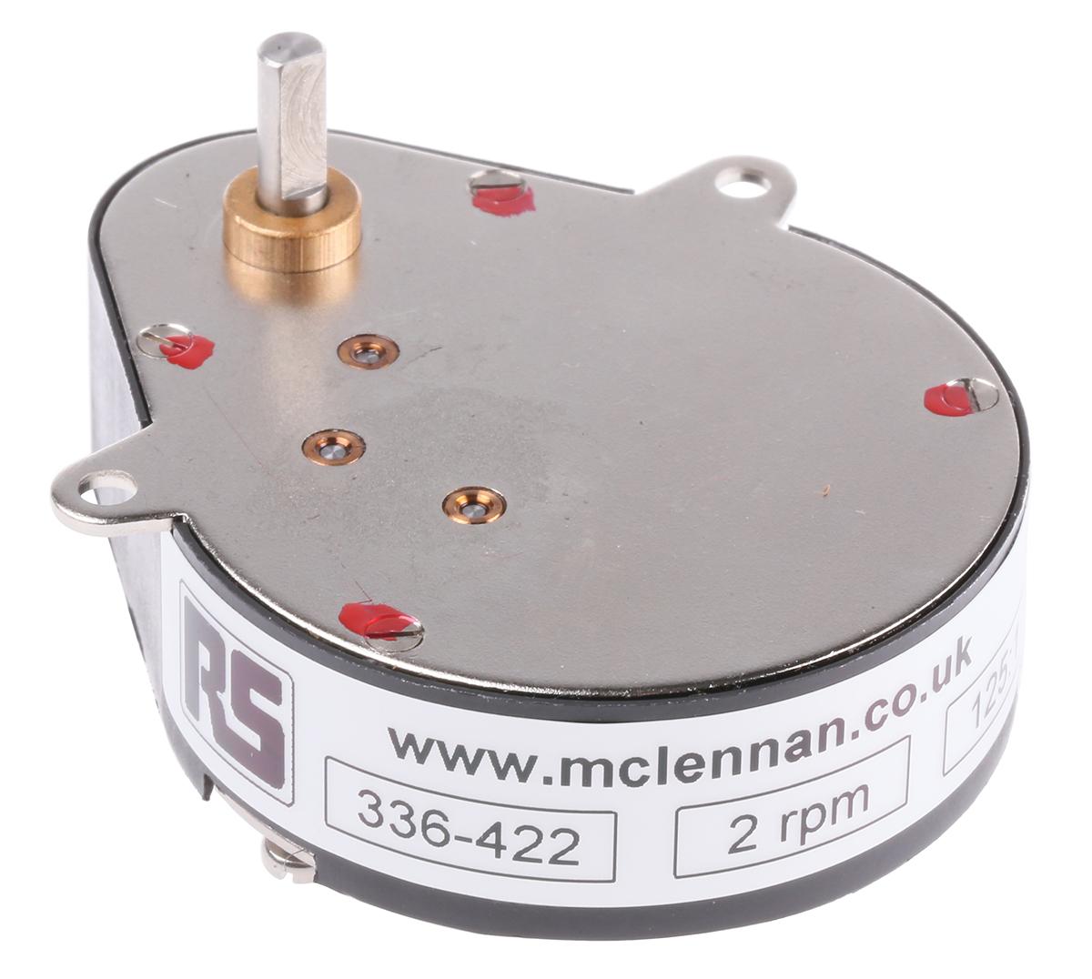 McLennan 125:1 Synchron Getriebe / 0.8 Nm 40U/min, 47.6mm x 16.5mm, Schaft-Ø 4mm