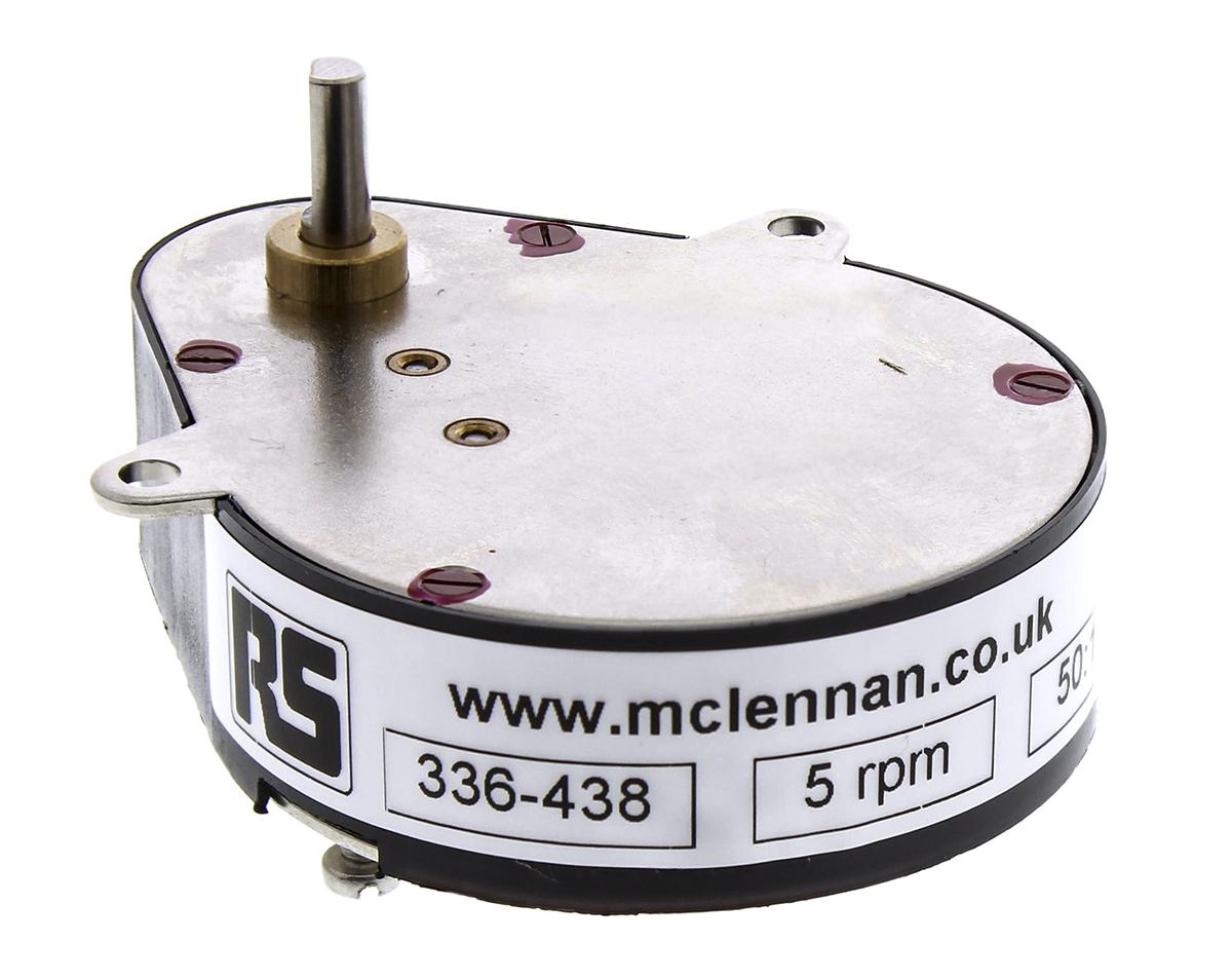 McLennan 50:1 Synchron Getriebe / 0.8 Nm 100U/min, 47.6mm x 16.5mm, Schaft-Ø 4mm