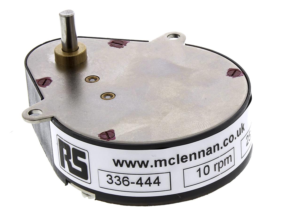 McLennan 25:1 Synchron Getriebe / 0.7 Nm 200U/min, 47.6mm x 16.5mm, Schaft-Ø 4mm