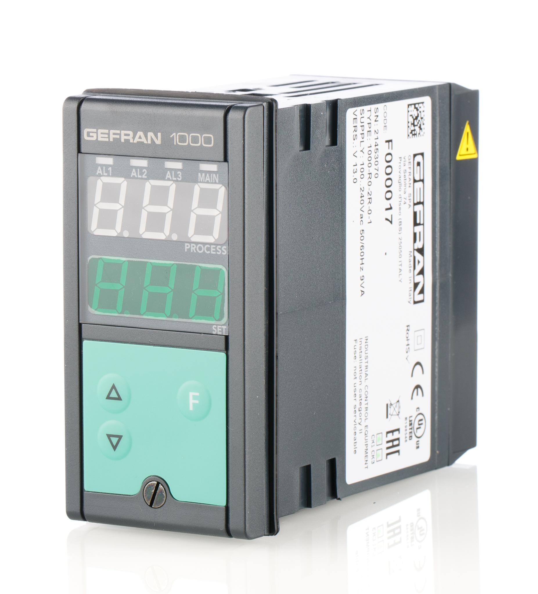 Produktfoto 1 von Gefran 1000 PID Temperaturregler, 1 x Logik, Relais Ausgang, 100 → 240 V ac/dc, 48 x 96 (1/8 DIN)mm