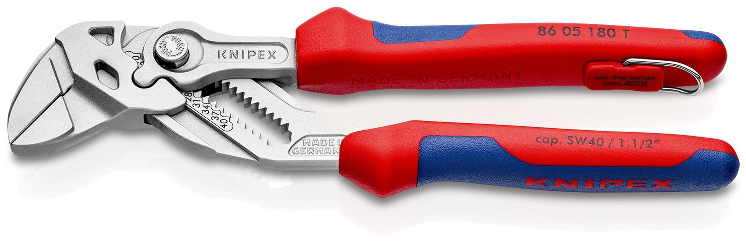 Produktfoto 1 von Knipex Zangenschlüssel / Backen 40mm, gebogen 180 mm, höhensicher