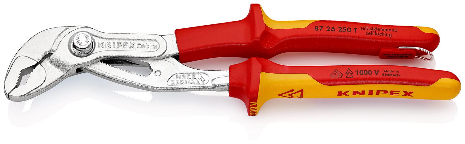 Produktfoto 1 von Knipex Cobra® Wasserpumpenzange / Backen 46mm , gebogen 250 mm VDE