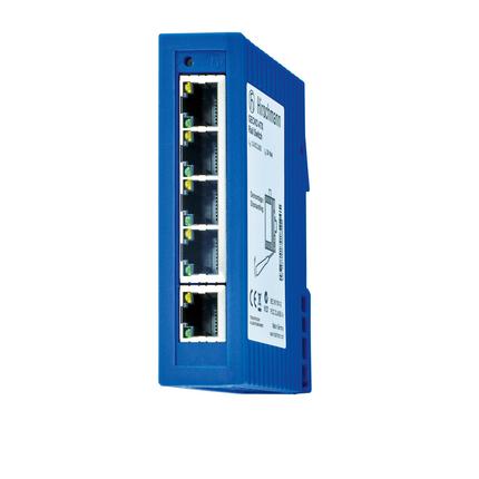 Produktfoto 1 von Hirschmann GECKO Ethernet-Switch, 5 x RJ45 / 100Mbit/s, bis 100m für DIN-Schienen, 9.6 → 32V dc