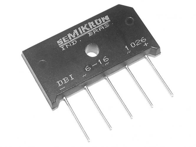 Produktfoto 1 von Semikron Brückengleichrichter, 3-phasig 27A 400V THT DBi P Array 6 5-Pin