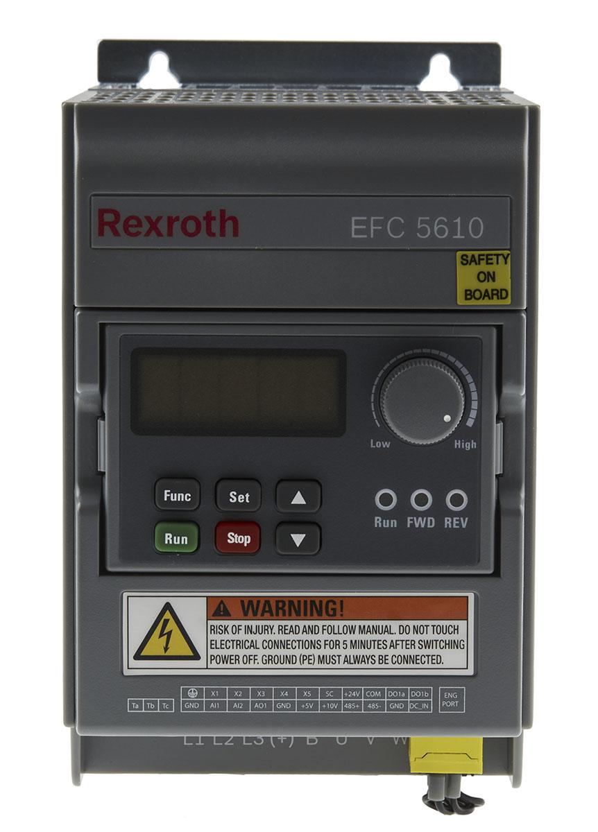 Produktfoto 1 von Bosch Rexroth EFC 5610, 3-Phasen Frequenzumrichter 0,4 kW, 380 V ac / 1,3 A 0 → 400Hz für Wechselstrommotor