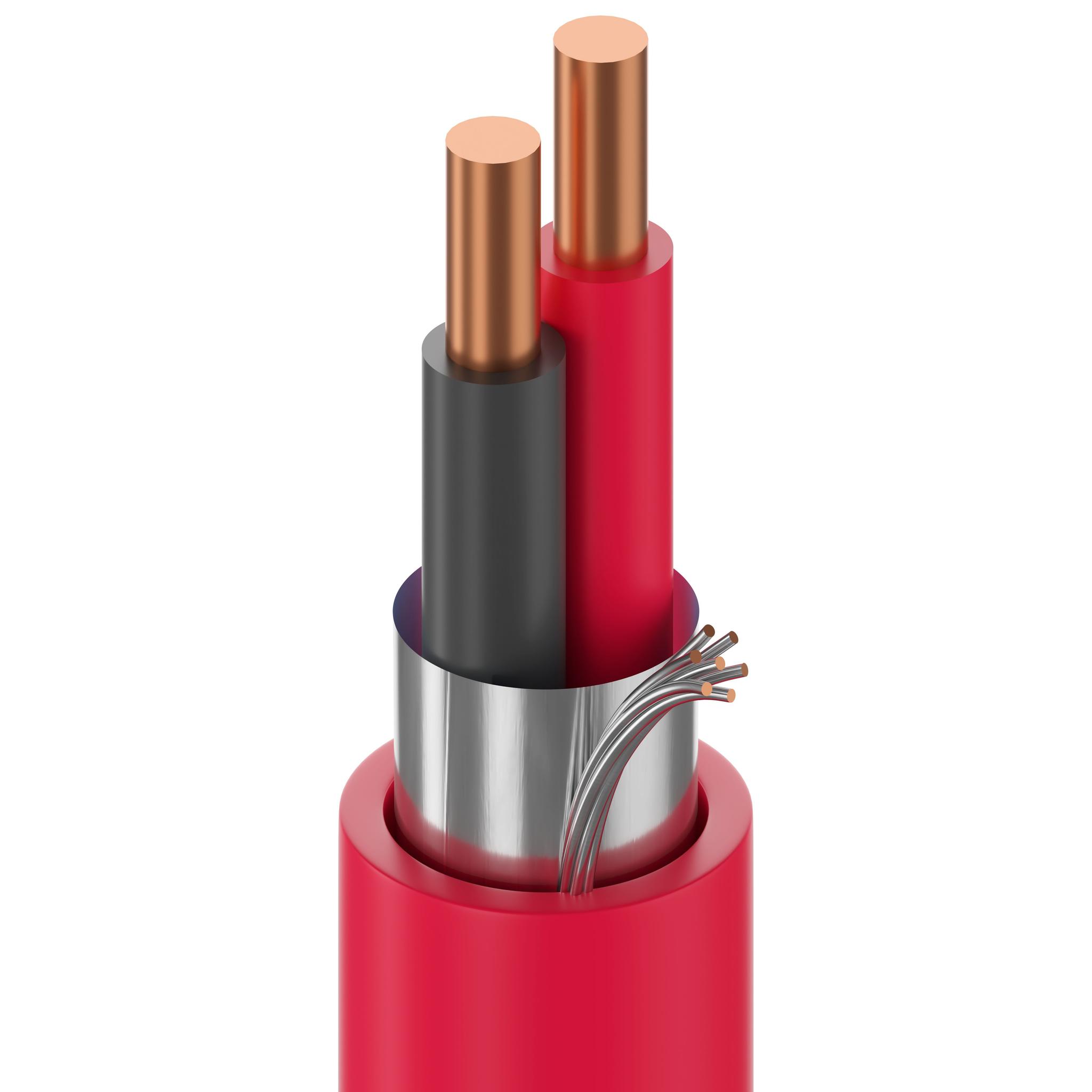 Produktfoto 1 von Belden 9575 Netzkabel, 2-adrig Rot /Ø 6.1mm 11 A, 305m, 300 V, PVC