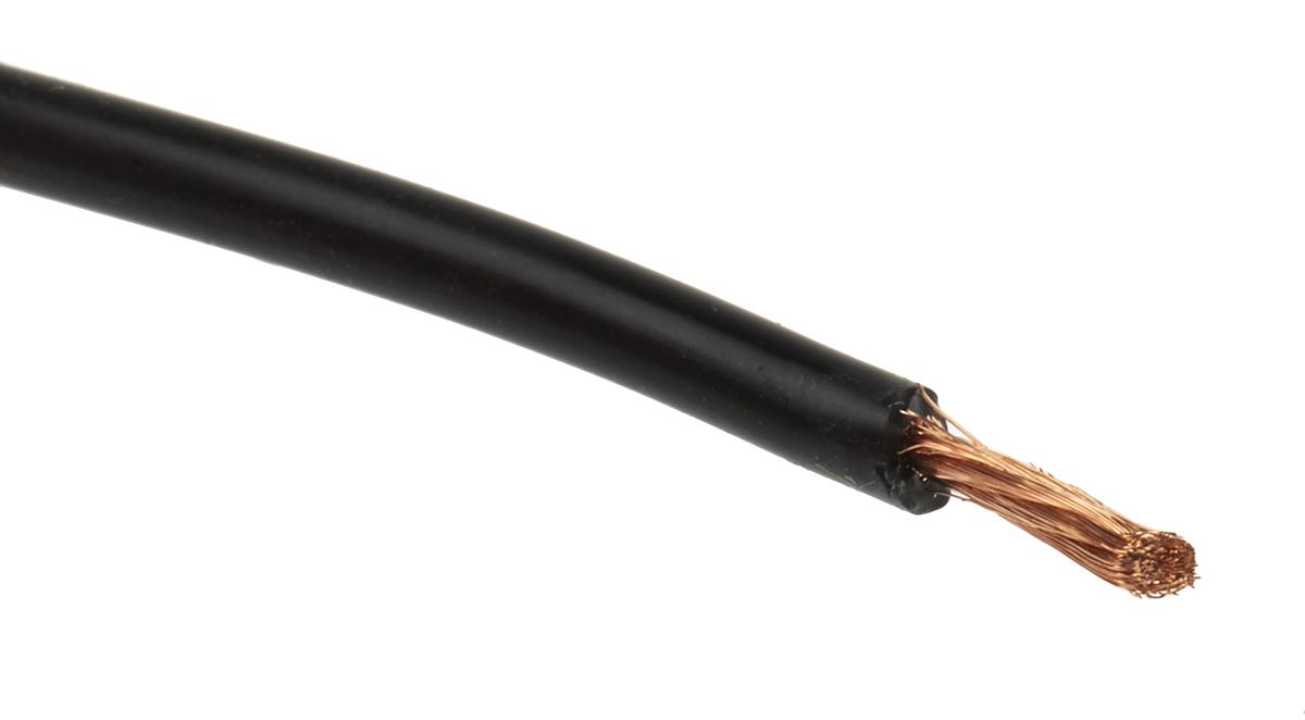 Staubli Einzeladerleitung 0,5 mm² 25m Schwarz Silikon isoliert Ø 2.7mm 256/0,05 mm Litzen