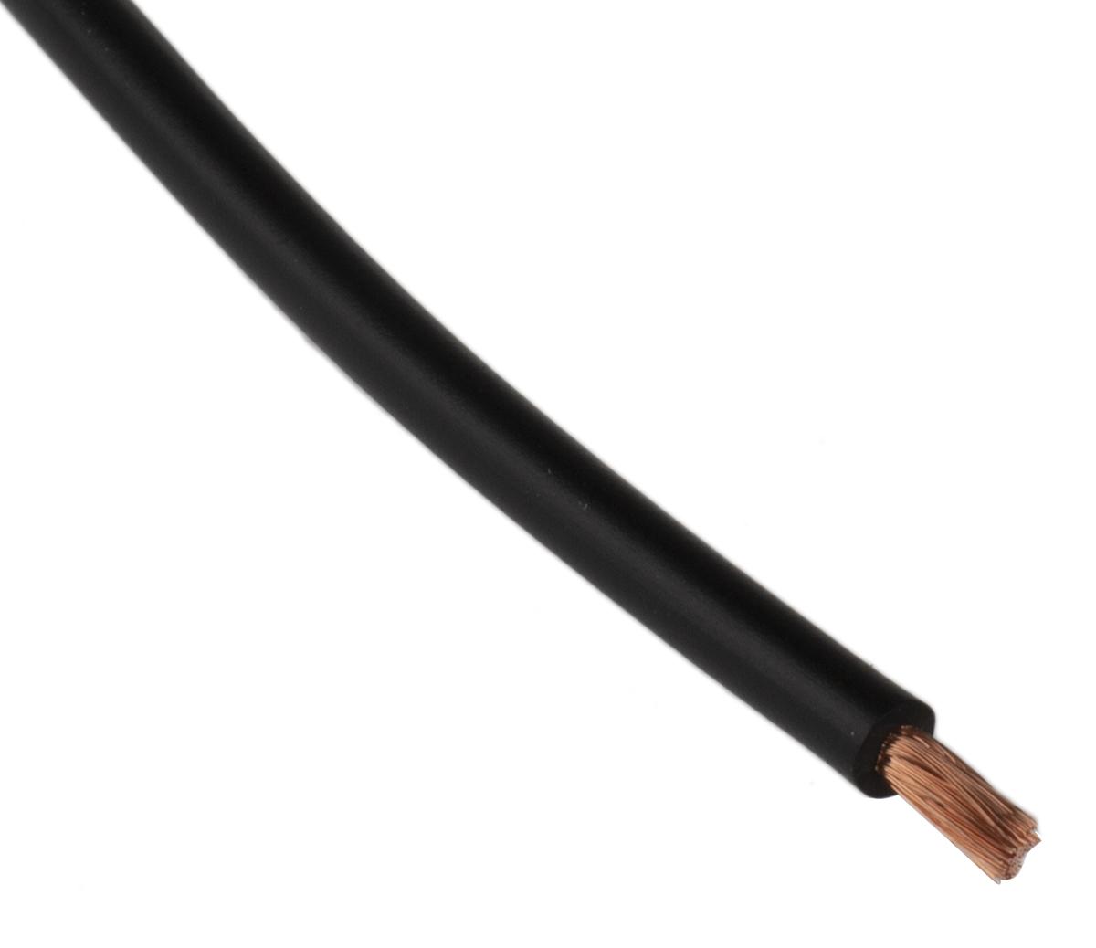 Produktfoto 1 von Staubli Einzeladerleitung 1 mm², 17 AWG 25m Schwarz PVC isoliert Ø 2.7mm 259/0,07 mm Litzen