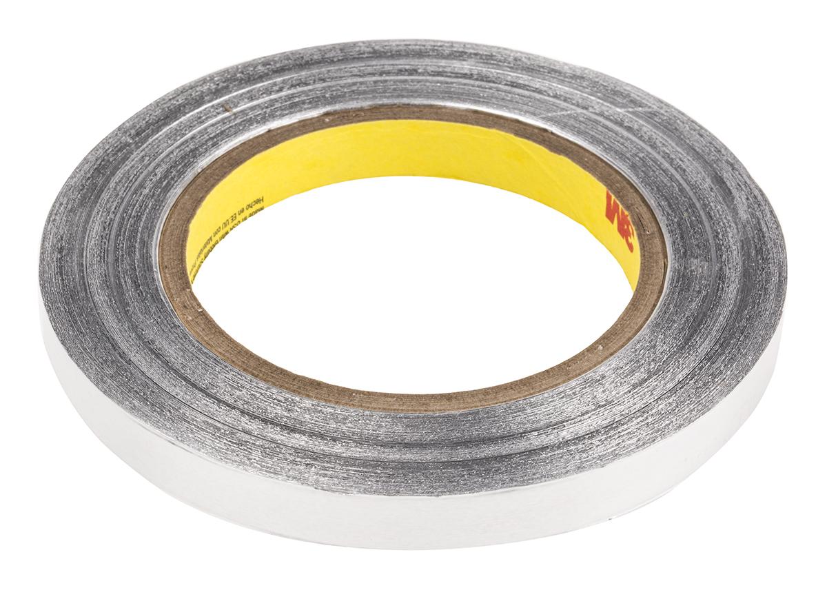 3M 425 Aluband Aluminiumband leitend, Stärke 0.08mm, 12mm x 55m, -54°C bis +149°C, Haftung 5,1 N/cm