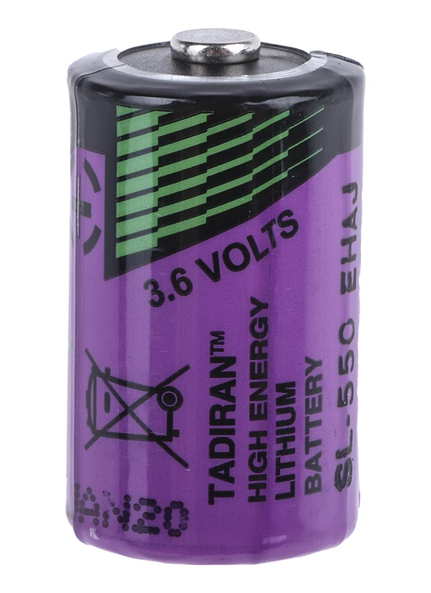 Produktfoto 1 von Tadiran SL-550/S 1/2 AA Batterie, 3.6V / 900mAh Li-Thionylchlorid, Standard 14.7 (Dia.) x 25.2mm