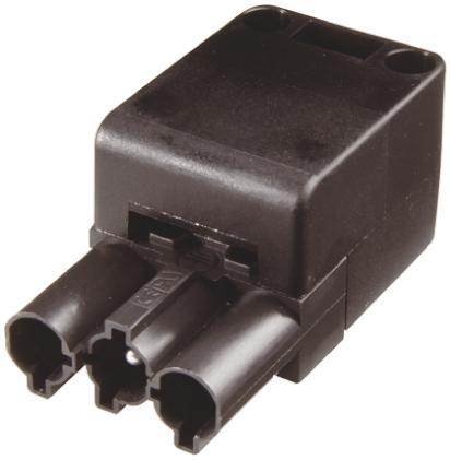 Produktfoto 1 von Wieland Stecker GST18i Leuchtensteckverbinder, Verteilerblock, Kontakte: 3, Anz.Ausl. 3, 16A, Schwarz, 1.5 → 2.5