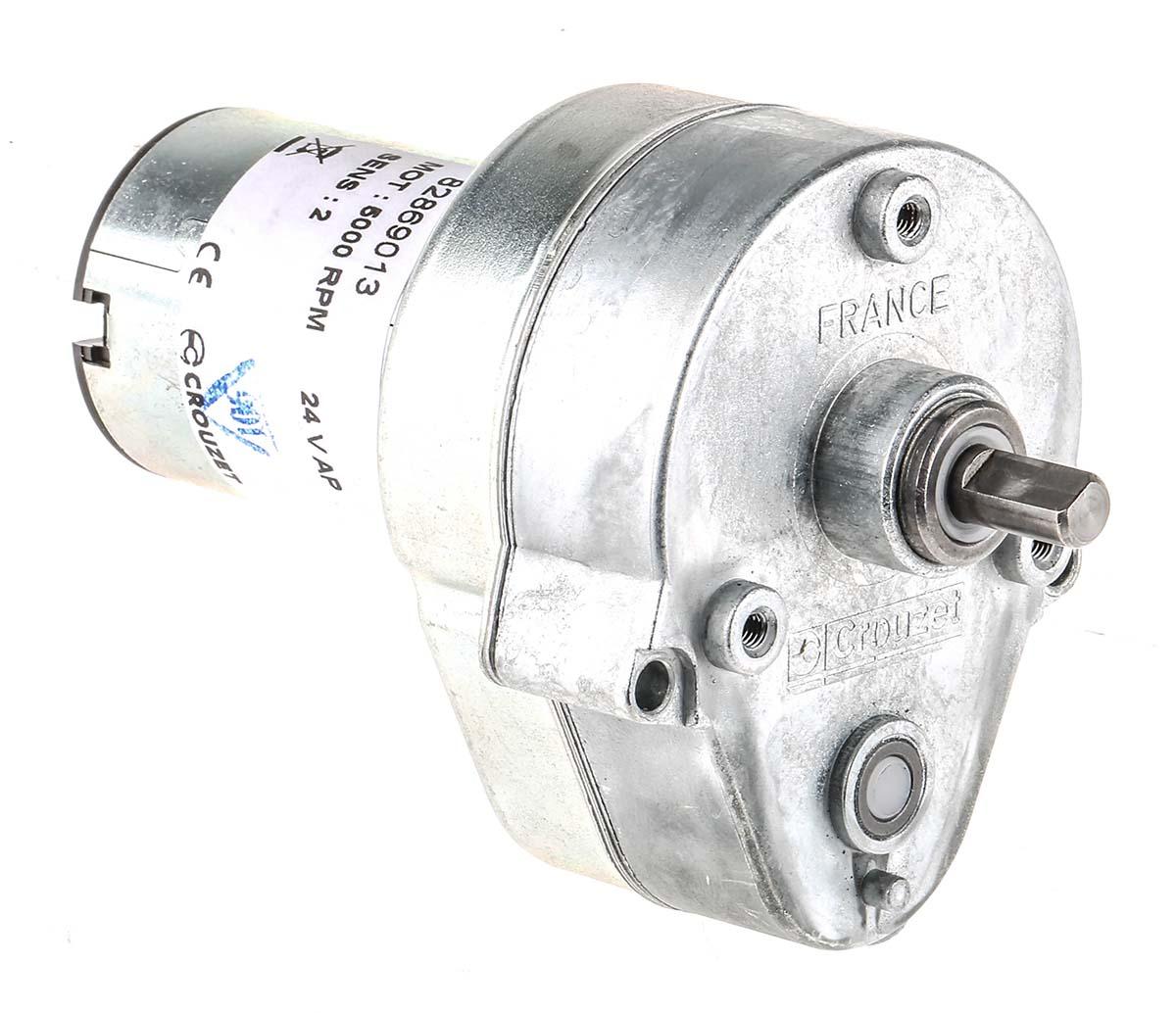 Produktfoto 1 von Crouzet Bürsten-Getriebemotor bis 2 Nm, 24 V dc / 3 W, Wellen-Ø 6mm, 54.2mm x 79.6mm