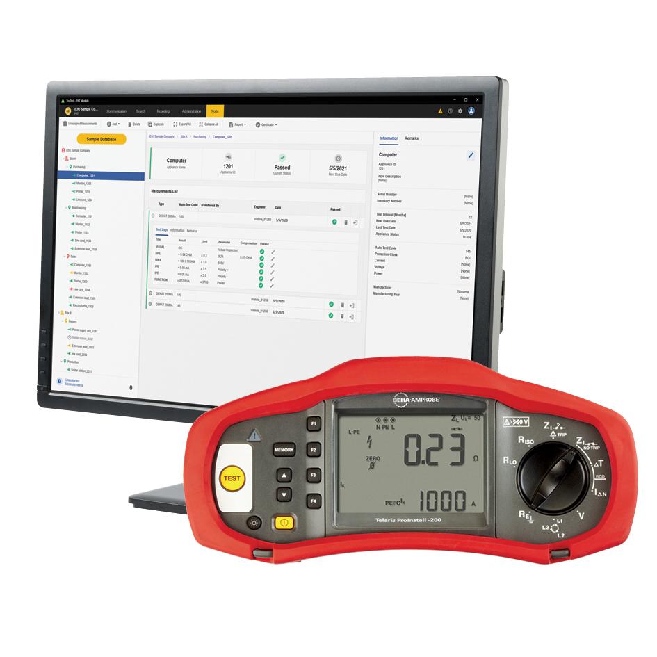 Produktfoto 1 von Beha-Amprobe Installationstester, Phase-Erde, Phase-Neutral autom.RCD Rampentest Ohne Auslösung, 100V