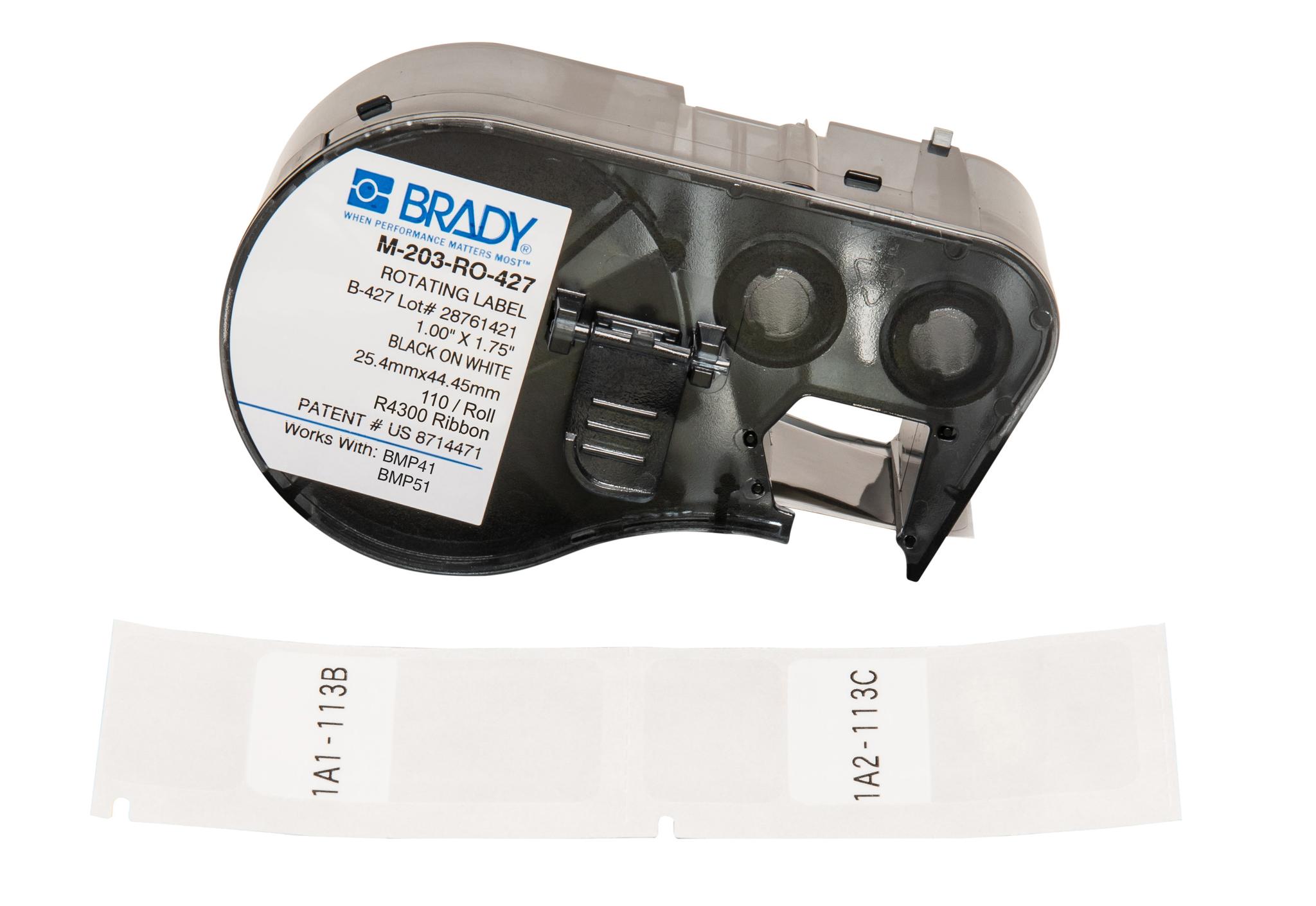 Produktfoto 1 von Brady B-427 Self-laminating Vinyl Etikett Schwarz für BMP41 Label Printer, BMP51/BMP53 Label Printer auf