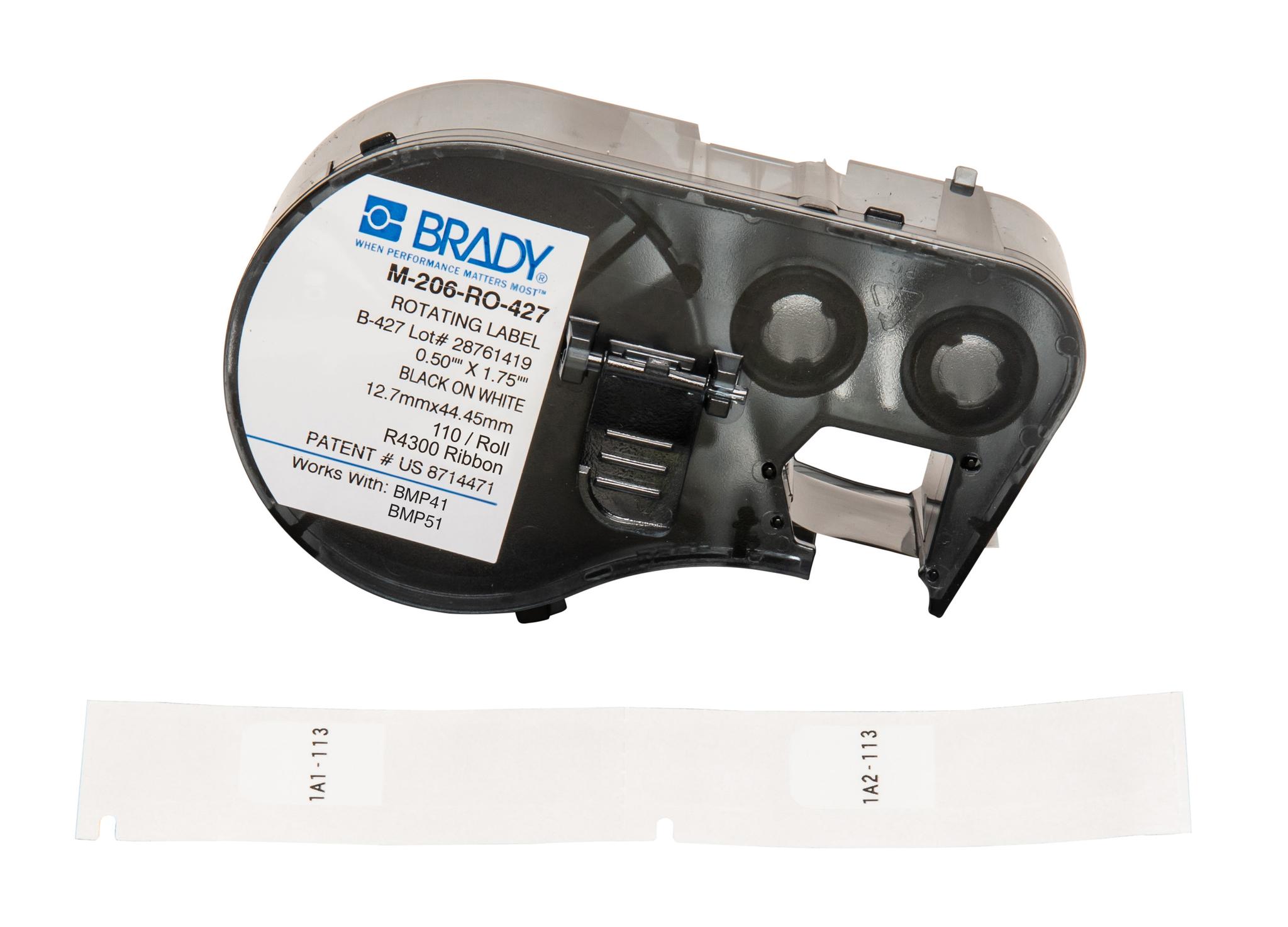 Produktfoto 1 von Brady B-427 Self-laminating Vinyl Etikett Schwarz für BMP41 Label Printer, BMP51/BMP53 Label Printer auf