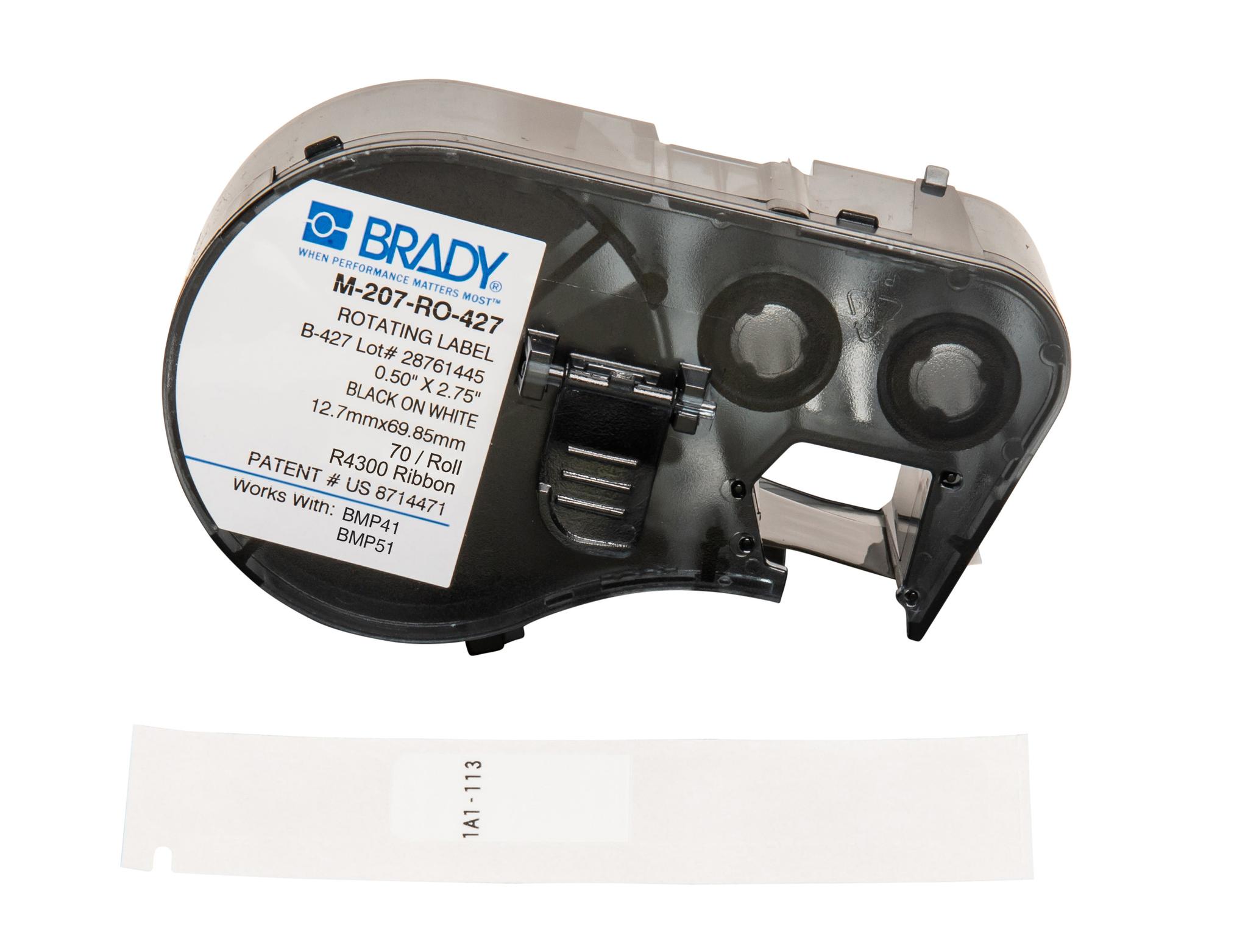 Brady B-427 Self-laminating Vinyl Etikett Schwarz für BMP41 Label Printer, BMP51/BMP53 Label Printer auf